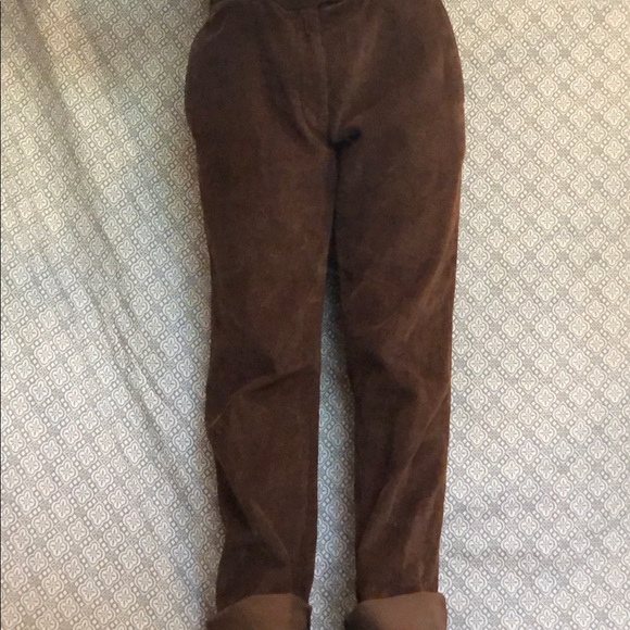 Oversized brown suede pants - Picture 3 of 4